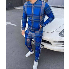 Load image into Gallery viewer, Plaid 2PC Casual Pants Suit
