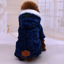Load image into Gallery viewer, Big Fur Collar Velour Dog Coat