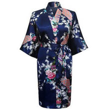 Load image into Gallery viewer, Japanese Satin Peacock Robe