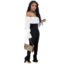 Load image into Gallery viewer, Ruffled Crop Top & Knitted Trousers Set