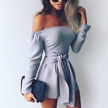 Load image into Gallery viewer, Off the Shoulder Solid Color Romper
