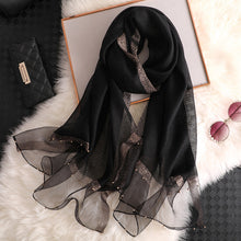 Load image into Gallery viewer, Satin & Mesh Accented Scarf