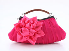Load image into Gallery viewer, Satin Flower Clutch Handbag