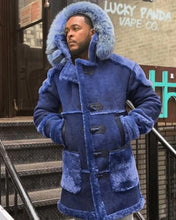 Load image into Gallery viewer, Plush Lined Block Colored Hooded Trench Coat