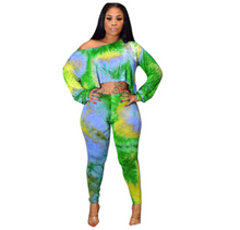 Load image into Gallery viewer, Tie-Dye 2PC Loose Top Pants Set