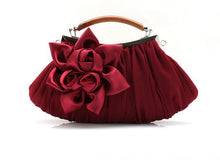 Load image into Gallery viewer, Satin Flower Clutch Handbag