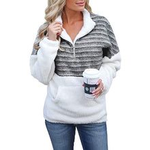 Load image into Gallery viewer, Plush V-neck zipper long sleeves