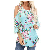 Load image into Gallery viewer, Stylish Floral Shoulder Cut Out Top