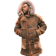 Load image into Gallery viewer, Plush Lined Block Colored Hooded Trench Coat