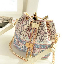 Load image into Gallery viewer, Canvas Printed Drawstring Handbag
