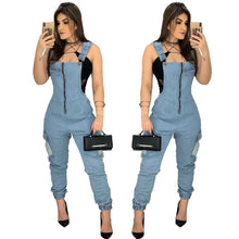 Load image into Gallery viewer, Denim Suspenders Jumpsuit