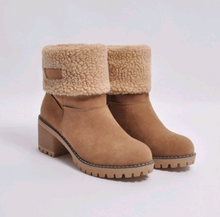 Load image into Gallery viewer, Thick Heeled Suede Snow Boots