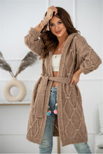 Load image into Gallery viewer, Hooded Knit Maxi Casual Cardigan