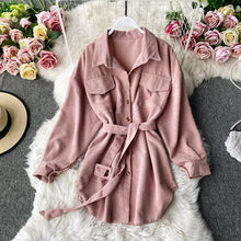 Load image into Gallery viewer, Classic Corduroy Shirt Dress