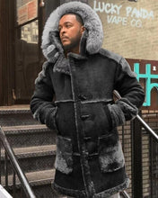 Load image into Gallery viewer, Plush Lined Block Colored Hooded Trench Coat