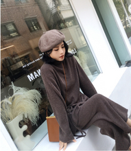 Load image into Gallery viewer, Knitted Wide Leg Belted Pants Set