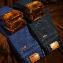 Load image into Gallery viewer, Fleeced Lined Denim Pants