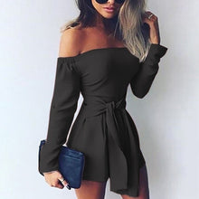 Load image into Gallery viewer, Off the Shoulder Solid Color Romper