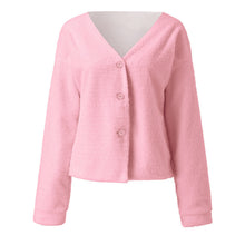 Load image into Gallery viewer, V-Neck 3 Button Plush Sweater