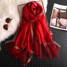 Load image into Gallery viewer, Satin & Mesh Accented Scarf