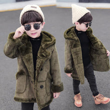 Load image into Gallery viewer, Boys' Suede Fur Lined Trench Coat