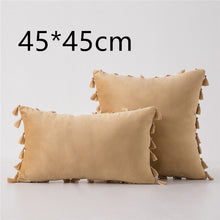 Load image into Gallery viewer, Tassel velvet sofa pillowcase