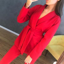 Load image into Gallery viewer, Belted Casual Pant Suit