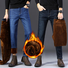 Load image into Gallery viewer, Fleeced Lined Denim Pants
