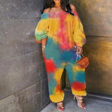 Load image into Gallery viewer, Tie-Dye Printed Long-Sleeved Jumpsuit