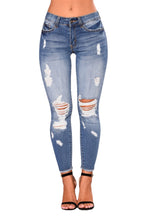 Load image into Gallery viewer, Stretch Cropped Ripped Women's Skinny Jeans