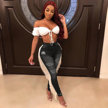 Load image into Gallery viewer, Shredded Fringe Jeans