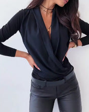 Load image into Gallery viewer, Deep V Swing Collar Blouse