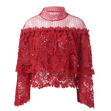 Load image into Gallery viewer, Mesh Stitching Lace Blouse