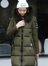 Load image into Gallery viewer, Large Fur Collar Quilted Maxi Coat