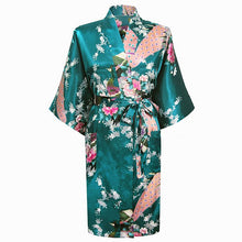 Load image into Gallery viewer, Japanese Satin Peacock Robe