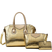 Load image into Gallery viewer, Three-Piece Crocodile Designed Handbag