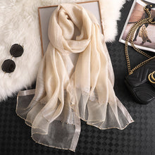 Load image into Gallery viewer, Satin & Mesh Accented Scarf