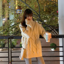 Load image into Gallery viewer, Thick High Collar Chenille Cable Sweater