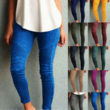 Load image into Gallery viewer, Solid Color Textured Jegging Pants