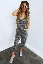 Load image into Gallery viewer, Camouflage Drawstring Jumpsuit
