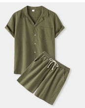 Load image into Gallery viewer, Cotton Short Sleeve Shorts Set