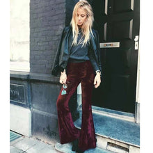 Load image into Gallery viewer, Velvet Bell Bottom Trousers