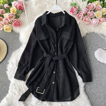 Load image into Gallery viewer, Classic Corduroy Shirt Dress