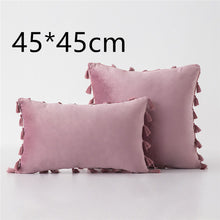 Load image into Gallery viewer, Tassel velvet sofa pillowcase