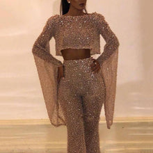 Load image into Gallery viewer, Shimmering Long-Sleeved Halter Jumpsuit