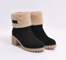 Load image into Gallery viewer, Thick Heeled Suede Snow Boots
