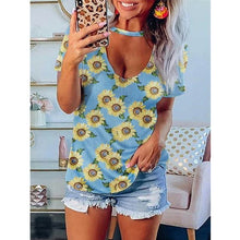 Load image into Gallery viewer, Women Loose Short Sleeve Printed T-Shirt Top