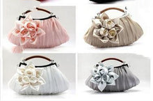 Load image into Gallery viewer, Satin Flower Clutch Handbag