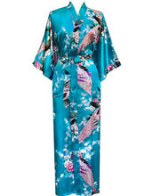 Load image into Gallery viewer, Japanese Satin Peacock Robe