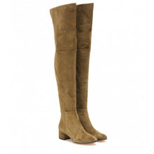 Load image into Gallery viewer, Suede Over The Knee Low Heeled Boots